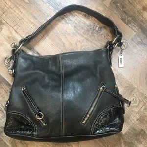 Luce black leather handbag